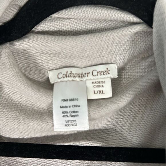 New Coldwater Creek Cardigan Womens Large Grey Sleeveless Open Front Lightweight - Picture 5 of 9